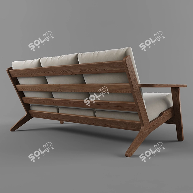 Classic Triple Wegner Sofa 3D model image 2