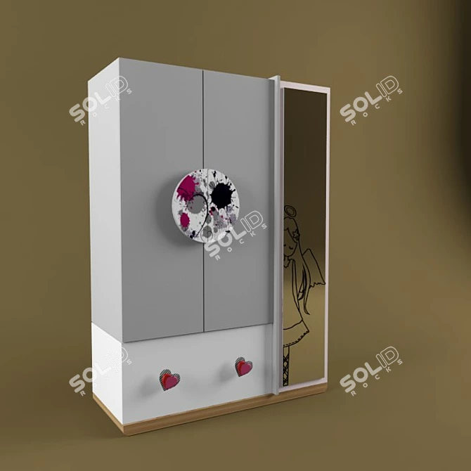 Elegant Wardrobe Design 3D model image 1