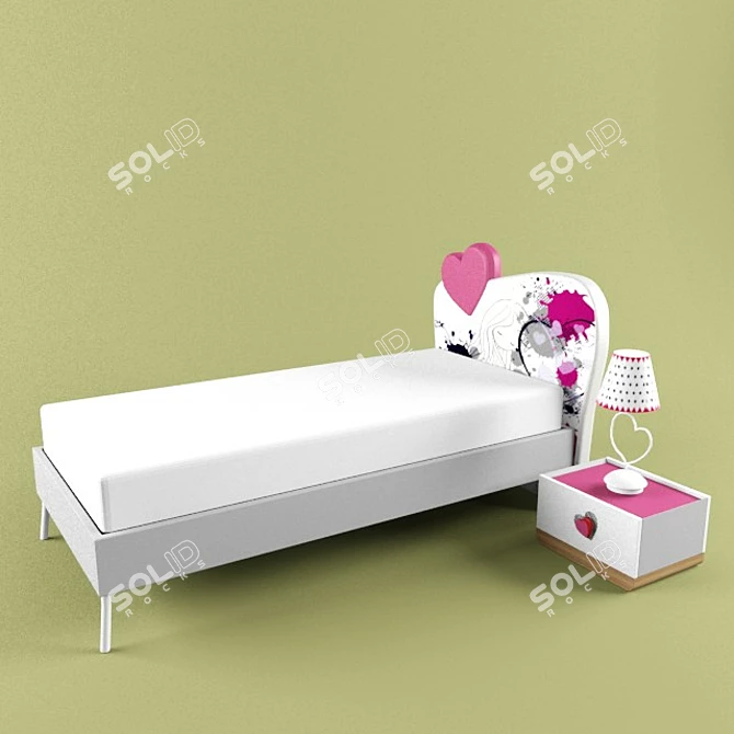 Cozy Single Bed 3D model image 1