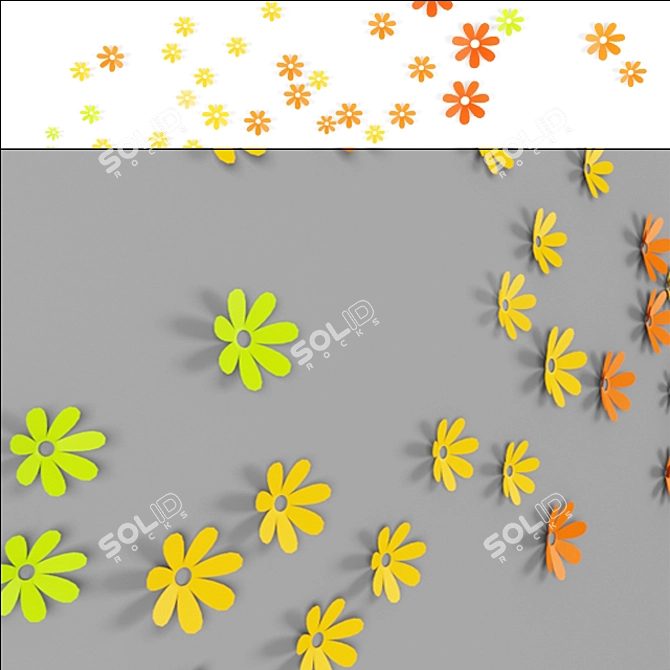 Elegant Floral Wall Decor 3D model image 1