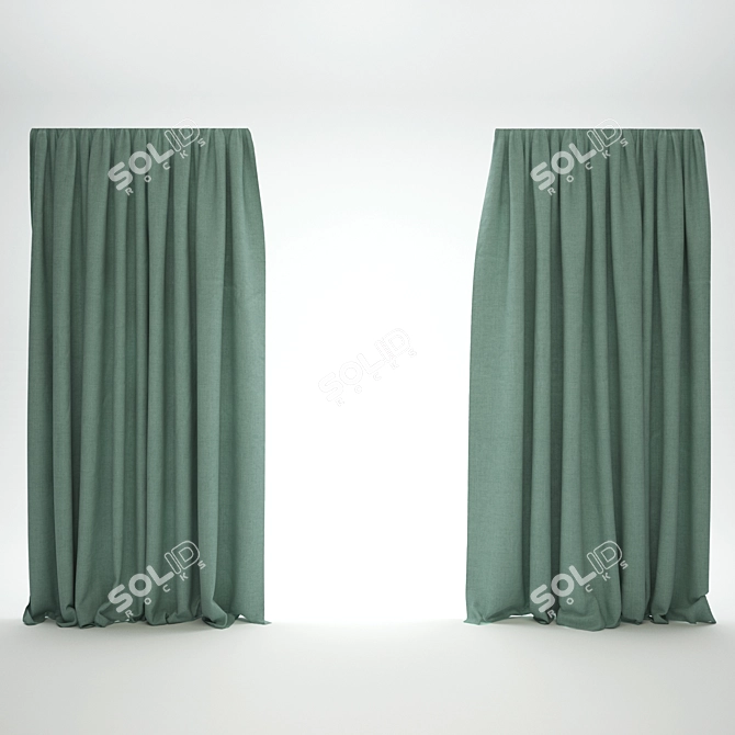 Elegance Collection: Luxury Curtains 3D model image 1