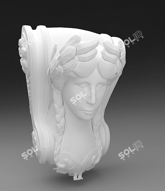 Feminine Head Bracket 3D model image 1