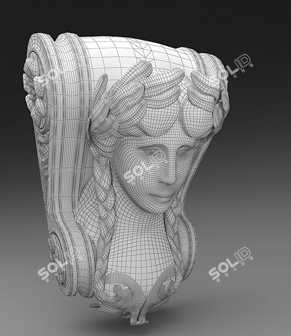 Feminine Head Bracket 3D model image 2