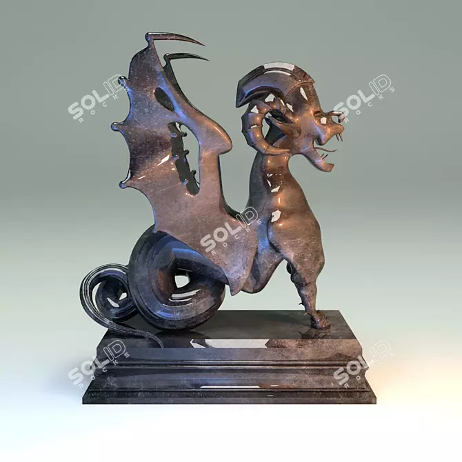 Majestic Chimera Sculpture 3D model image 1