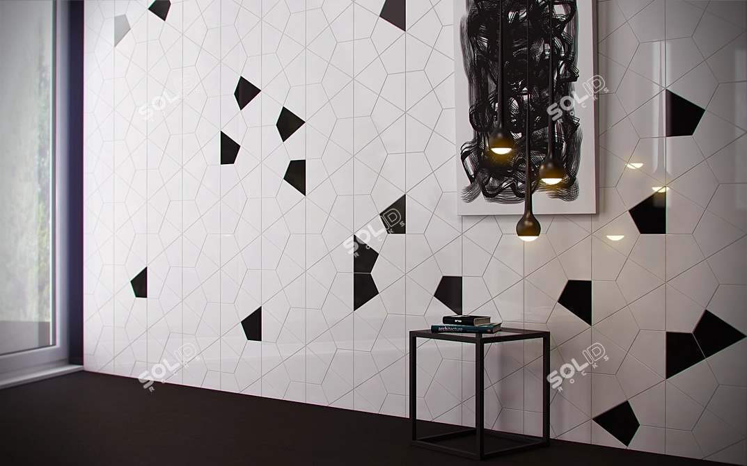Seljuk-inspired Hexagonal Feza Tiles 3D model image 3