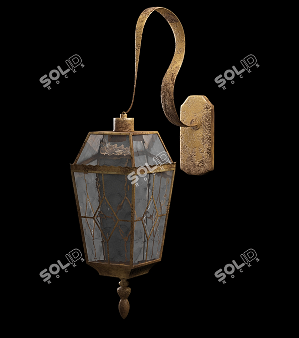 Vintage Rustic Lamp 3D model image 1