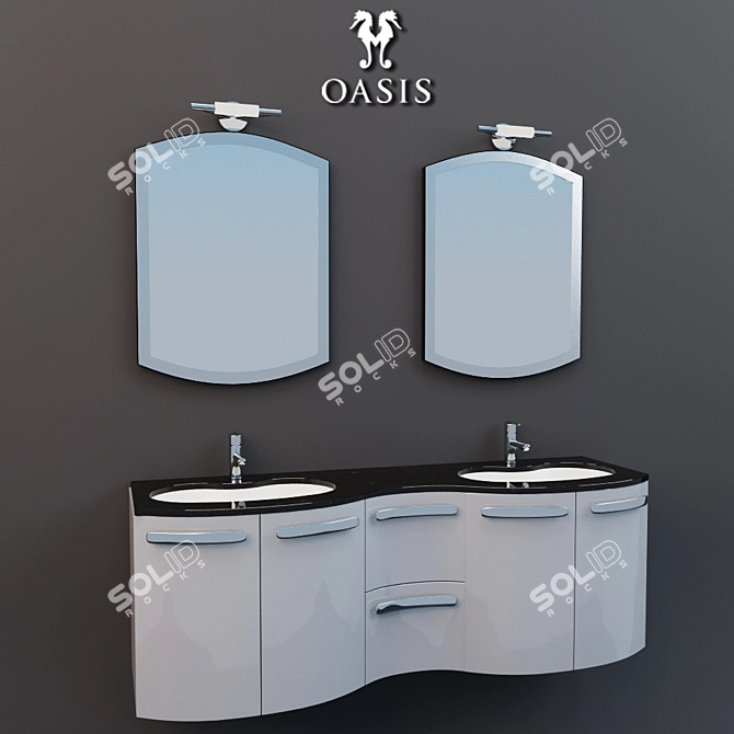 Oasis SW 3 Washbasin 3D model image 1