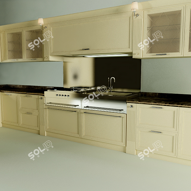 Scavolini Classic Elegance: Kitchen Perfection 3D model image 2