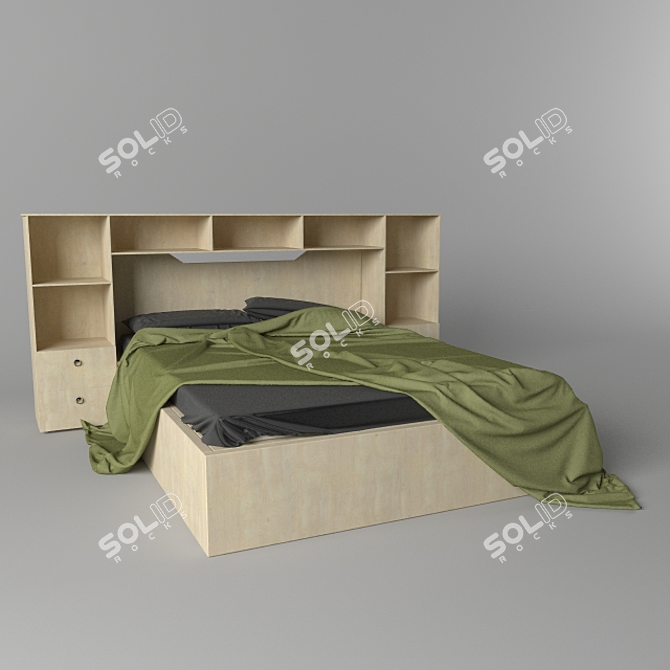 Optima Bed - Complete Set with Bedding 3D model image 1