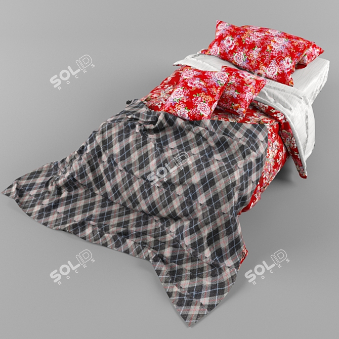 Title: Cozy Dream Bed 3D model image 1