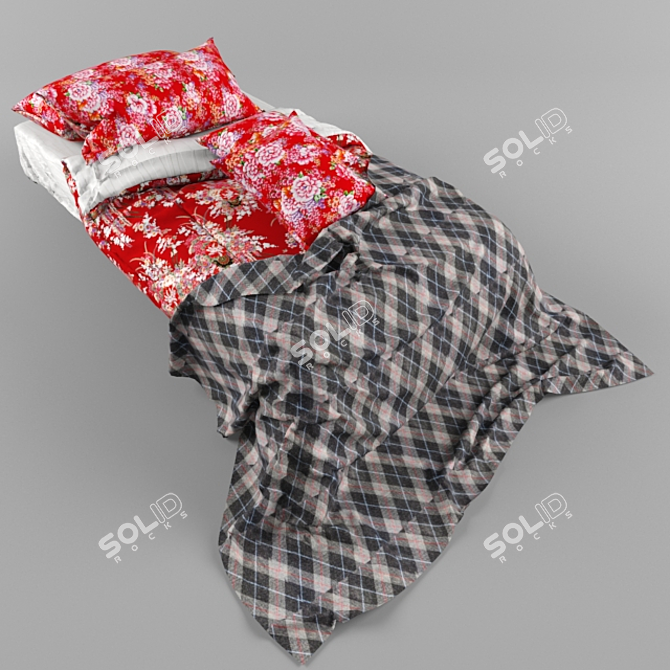 Title: Cozy Dream Bed 3D model image 2