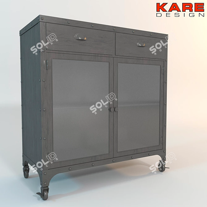 Sleek Metal Dresser by KARE 3D model image 1