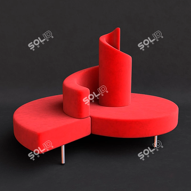 Edra Tatlin Red Sofa 3D model image 1