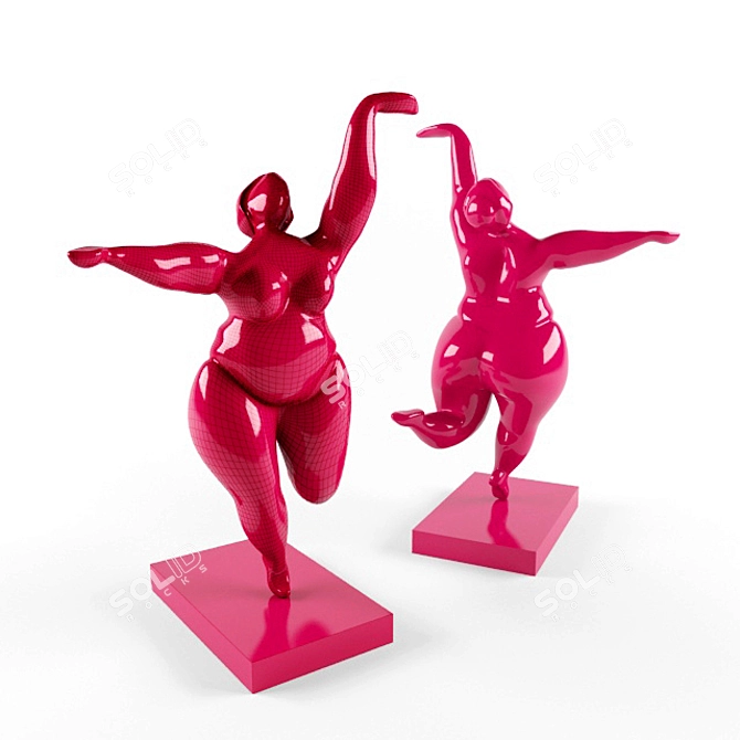 Elegant Ballerina Statue 3D model image 1