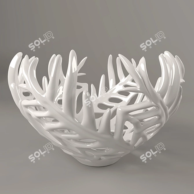 Elegant Fruit and Trinket Vase 3D model image 1