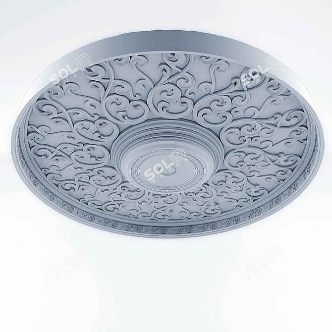 Elegant Stucco Ceiling Detail 3D model image 1