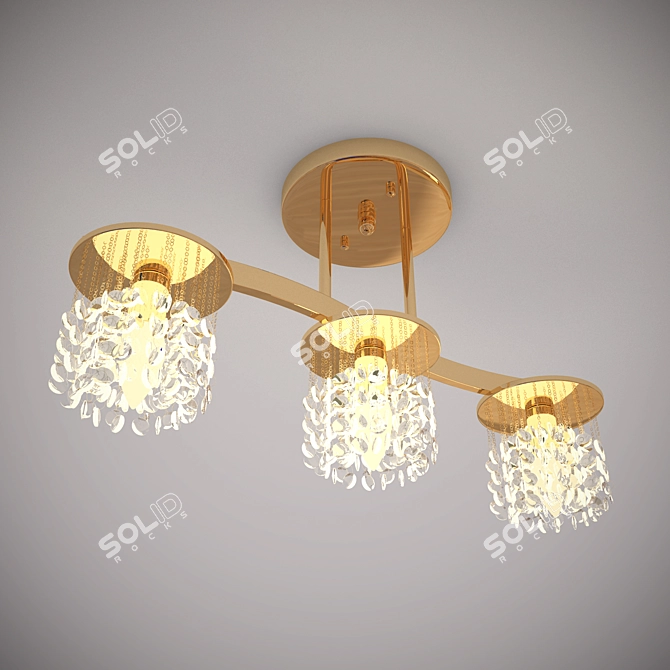 Title: Elegant Gold Crystal Chandelier 3D model image 1