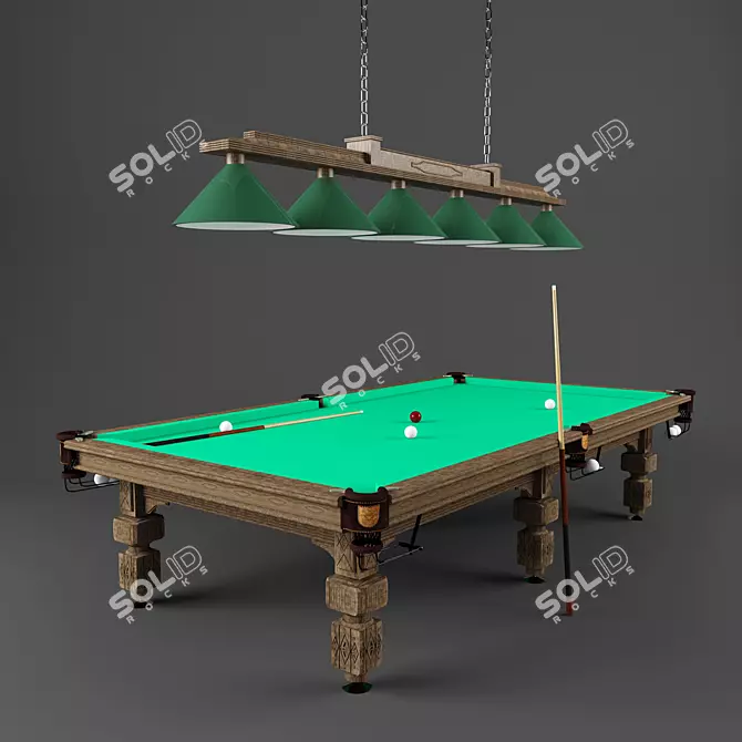 Seductive Slate Billiards Set 3D model image 1