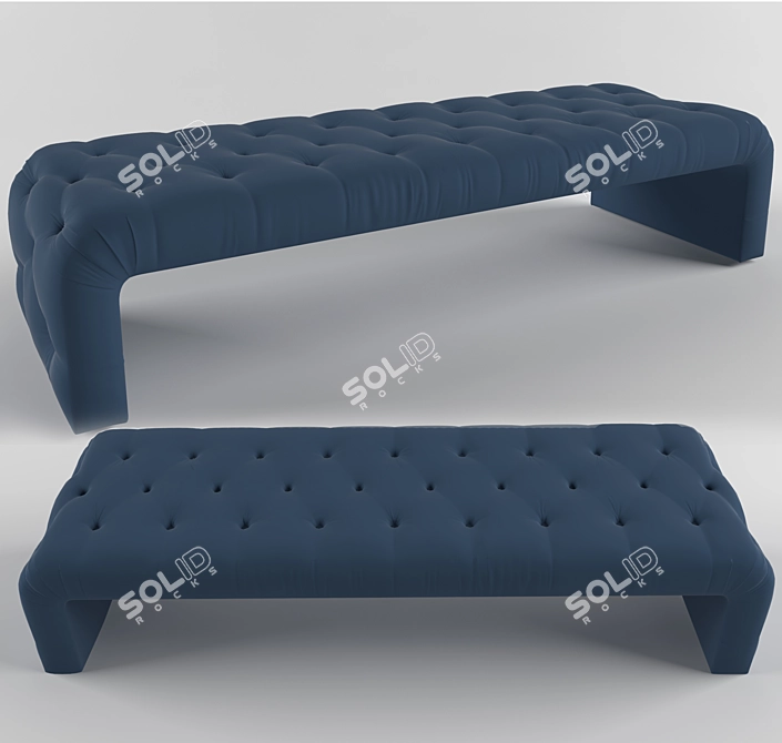 Elegant Bedside Bench 3D model image 1