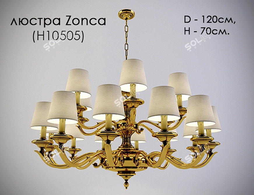 Zonca Chandelier (H10505) - Elegant Lighting Statement 3D model image 1