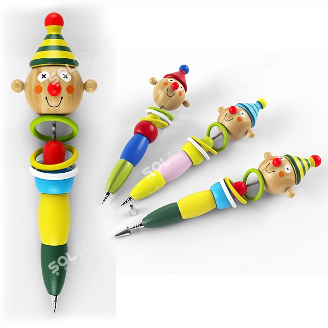 Wooden Kids' Writing Tool 3D model image 1