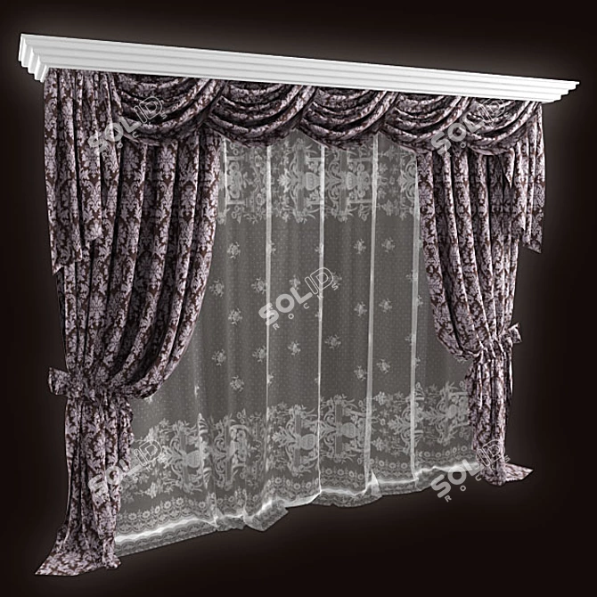 Elegant Sheer Classical Shade 3D model image 1