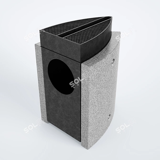 Granite Outdoor Trash Bin 3D model image 1