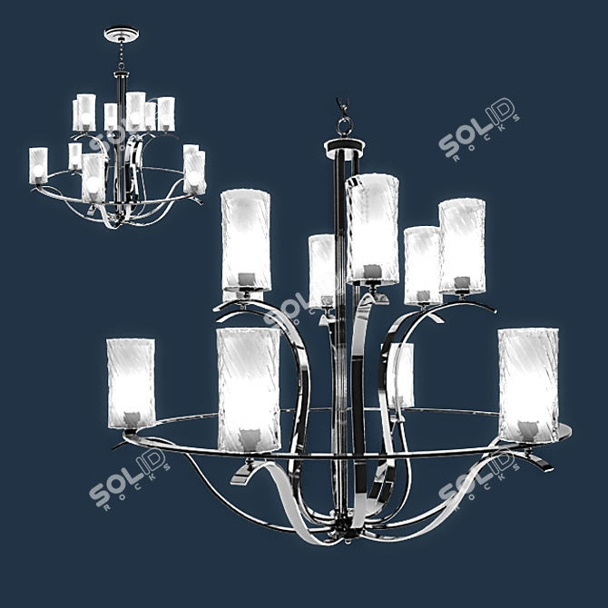 Elegant Chrome Chandelier: Hinkley Lighting Tides 3D model image 1