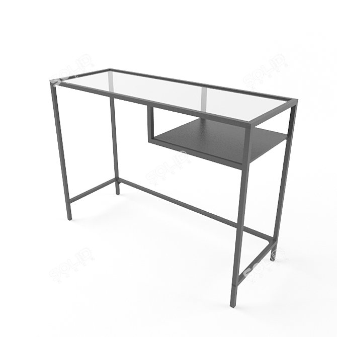 Modern Glass Laptop Table by IKEA 3D model image 1