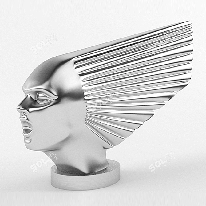 Vintage Lalique Wind Spirit Sculpture 3D model image 1