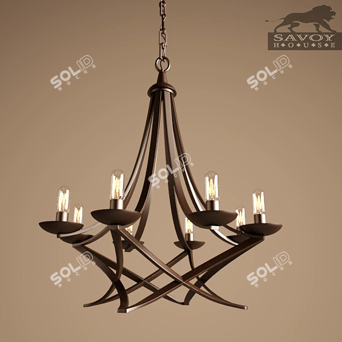 Elegant Windsung Bronze Chandelier 3D model image 1