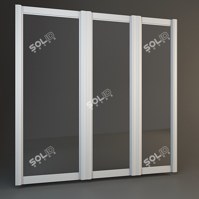 Versatile Triple Panel Curtains 3D model image 1