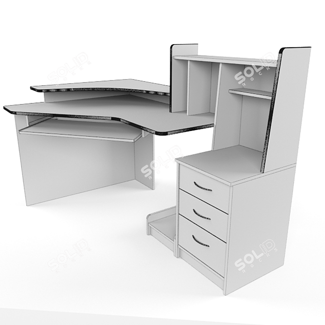 Corner Computer Desk. Precision Built. 3D model image 3