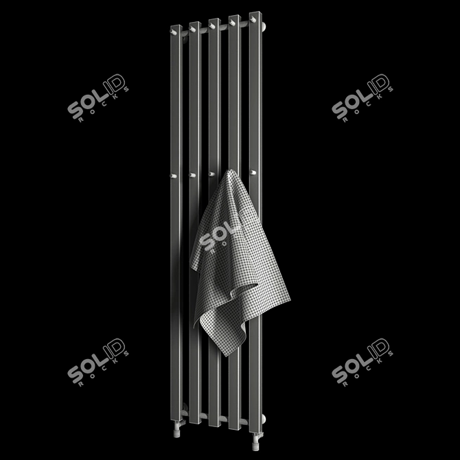 Sleek Stainless Steel Towel Rack 3D model image 2