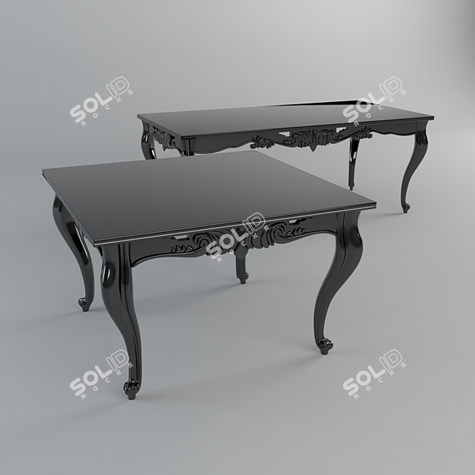 Elegant Chinese Dining Tables 3D model image 1