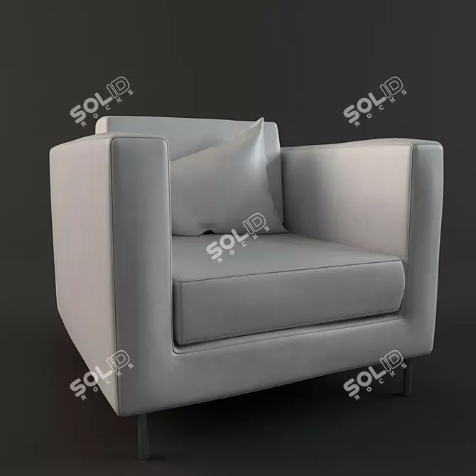 Sleek Slim Armchair & Sofa Set 3D model image 3