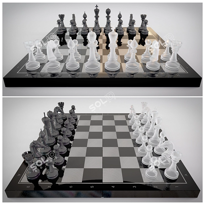 Classic Chess Set 3D model image 1