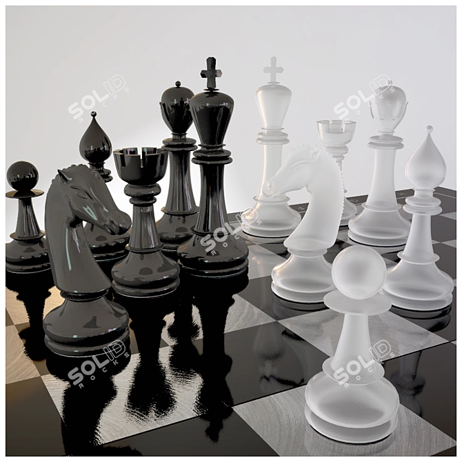 Classic Chess Set 3D model image 2