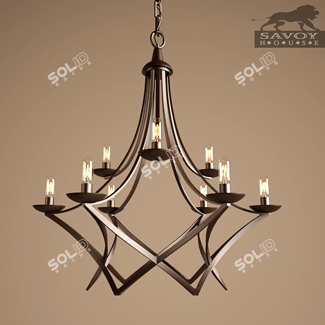 Elegant Windsung Chandelier 3D model image 1