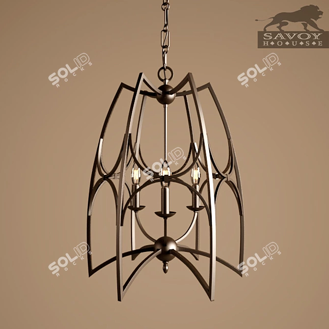 Elegant Savoy House Society Pendant 3D model image 1