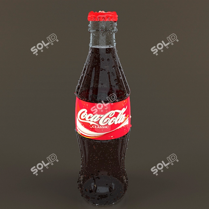 Coca-Cola Water Drops: Glass & Bottle 3D model image 2