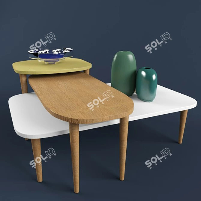 Contemporary Calligaris Math Coffee Table 3D model image 1