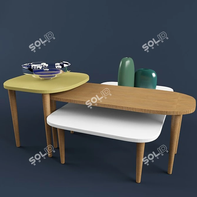 Contemporary Calligaris Math Coffee Table 3D model image 2
