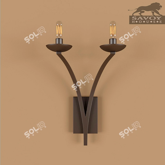 Elegant Windsung Wall Sconce 3D model image 1