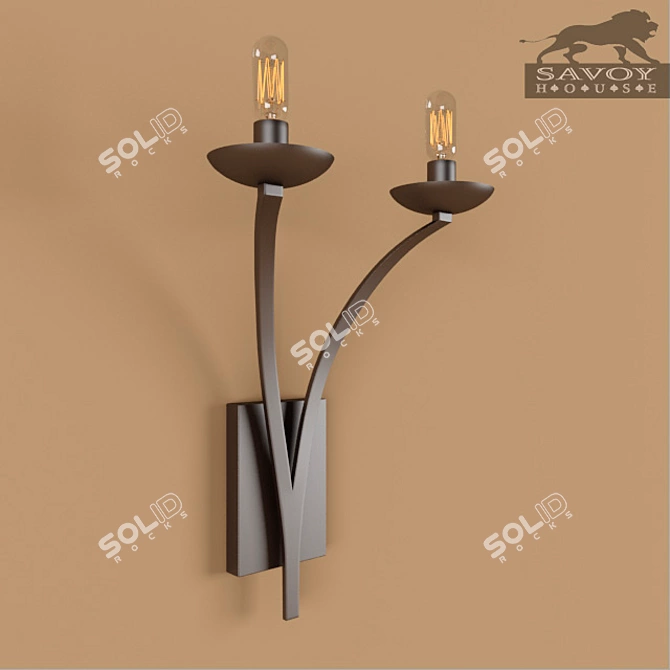 Elegant Windsung Wall Sconce 3D model image 2