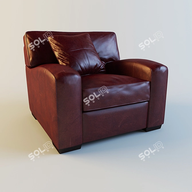 Sleek and Stylish Panther Armchair 3D model image 1
