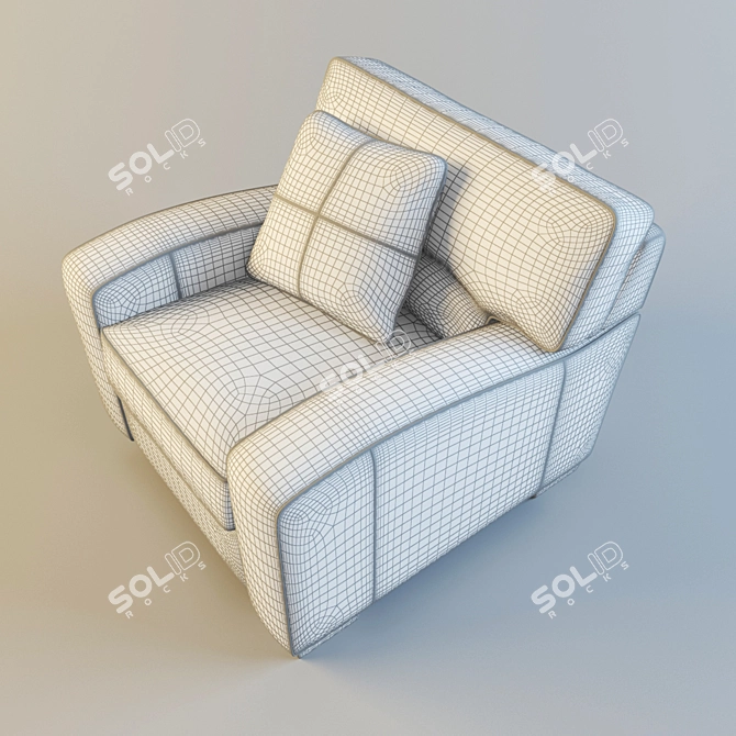 Sleek and Stylish Panther Armchair 3D model image 3
