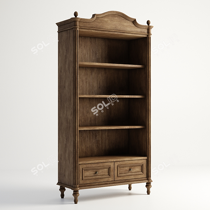 Lucas Bookcase: Stylish and Spacious Storage Solution 3D model image 1