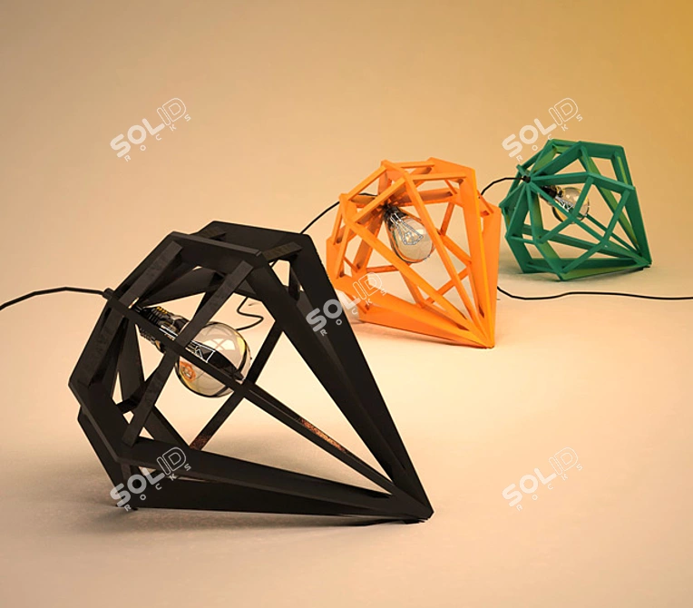 Minimal Metal Frame Lamp 3D model image 1