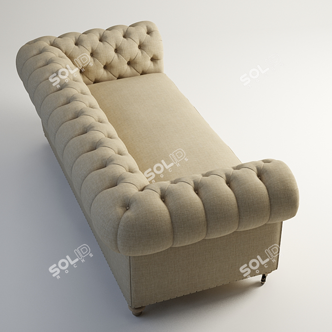 Elegant Chesterfield Sofa 3D model image 3